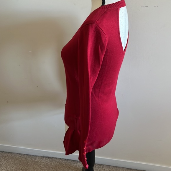 Dots Red Knit Sweater S - Picture 2 of 5